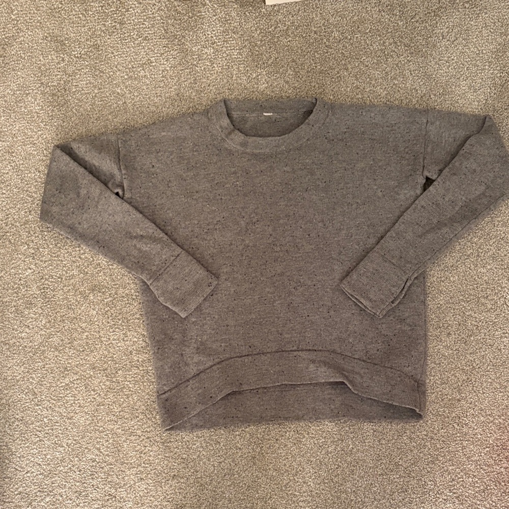 lululemon athletica Heathered Gray Crew Neck Sweater